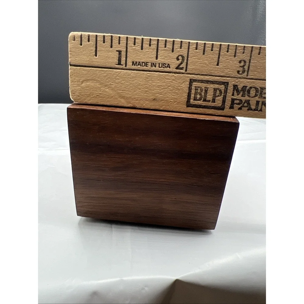 Artisan Handcrafted Wooden Box Signed Emily Johnson Purpleheart Walnut Cube 3.5